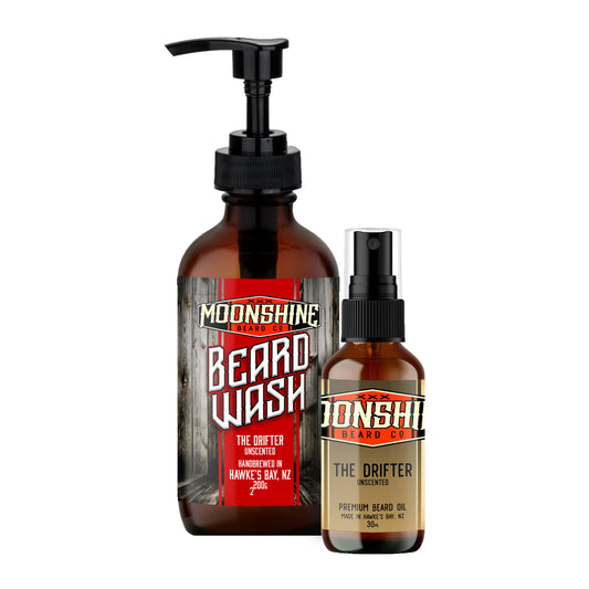 DRIFTER unscented Beard Wash & Oil Combo